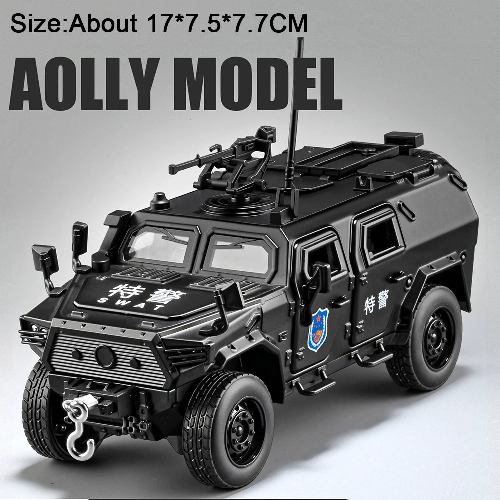 1:32 Conqueror Dongfeng Mengshi Car Model Alloy Diecast Toys Doors Opened Rubber Tire Pull Back Vehices for Friend Holiday Gifts