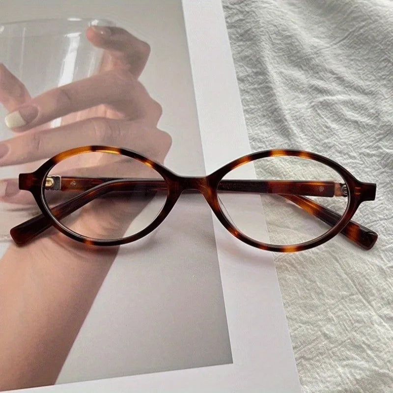 Blue Light Blocking Retro Y2K Style Small Frame Glasses Chic Leopard Print for TV Computer Phone Use Perfect for Parties