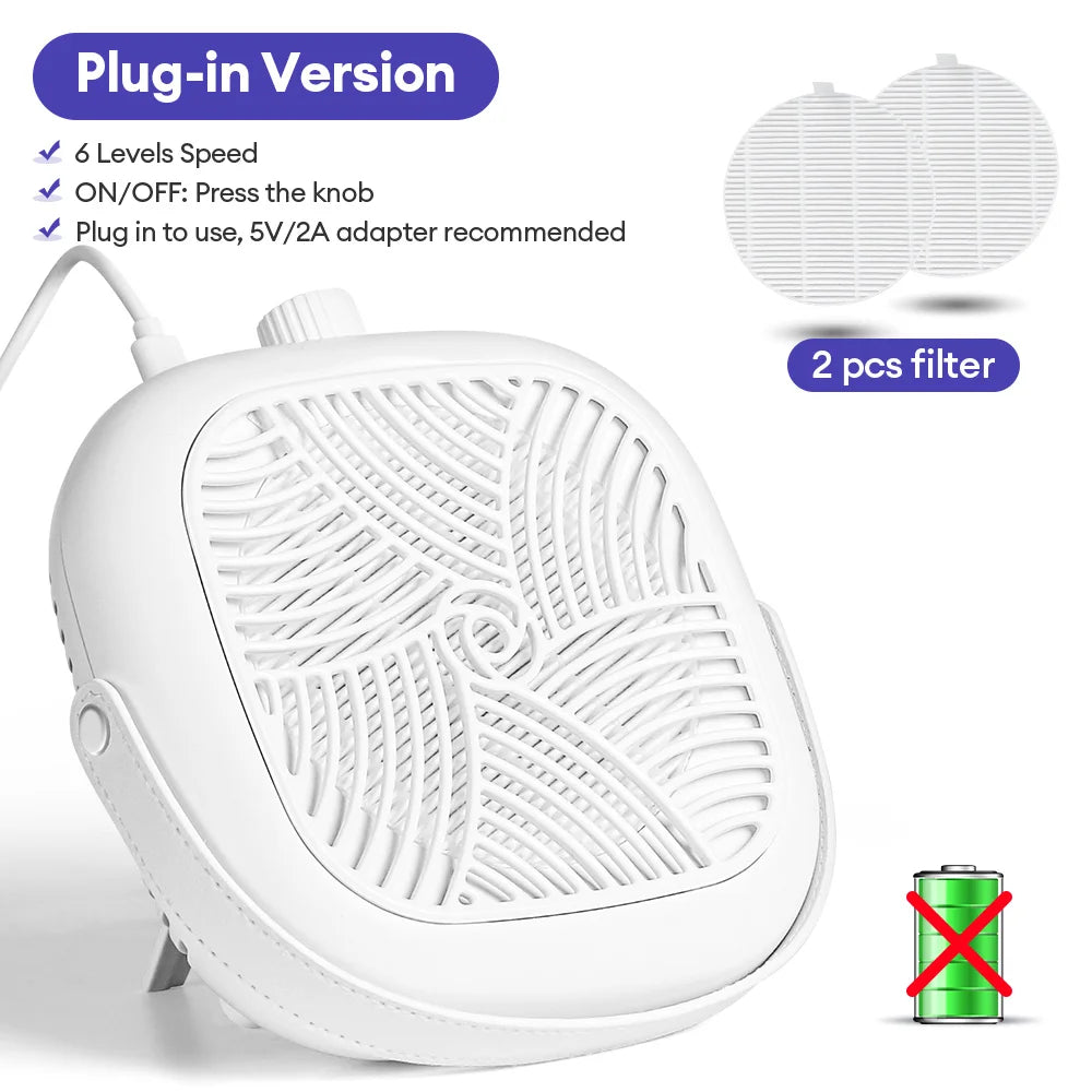 5300PRM Super Suction Mini Portable Nail Dust Collector Turbine Brushless Powerful Nail Dust Extractor 6o° Vertical Stand Use