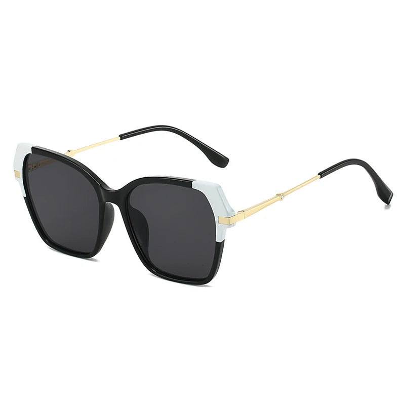 JNPCXI New Polygon Square Double Color Sunglasses Women Fashion Gradient Shades Men Eyeglass Frame