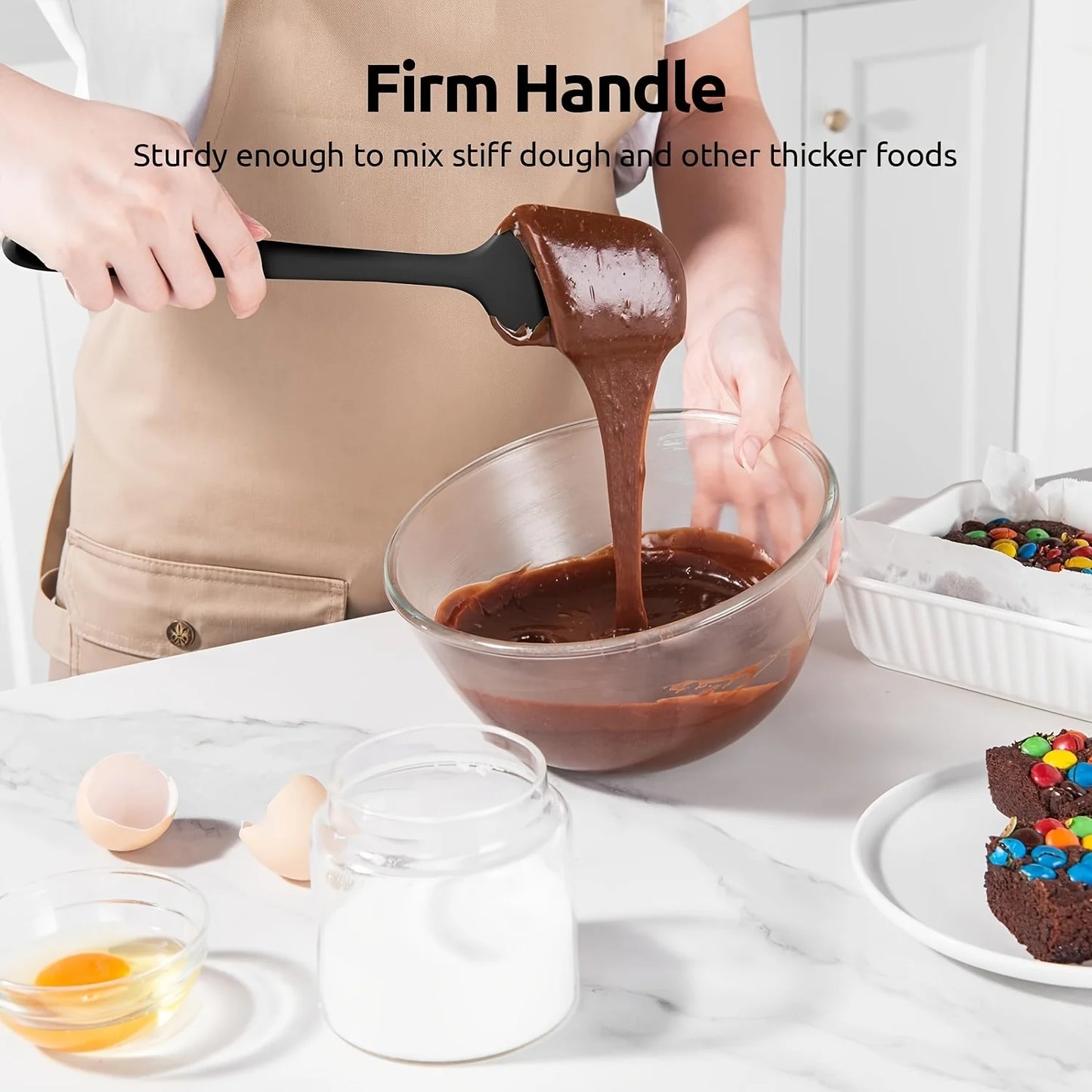 4pcs Heat Resistant Silicone Spatula Set - High-Temperature Flexible Kitchen Tools for Nonstick Cookware,Durable & Easy to Clean