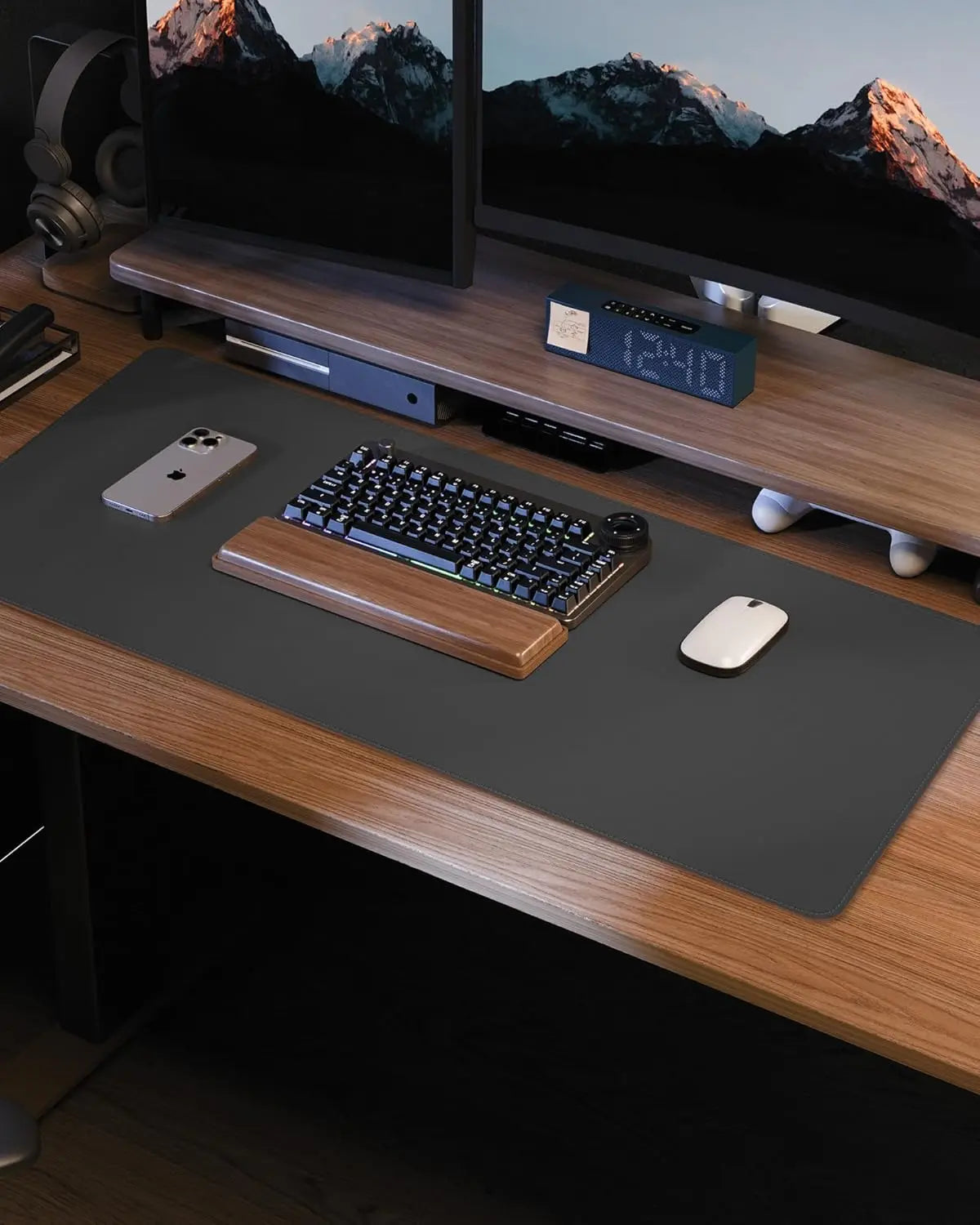 Mouse Pad Portable Mousepad Large Office Waterproof Non-slip PU Suede Stitched Edges Desk Mat Computer Keyboard Desk Pad