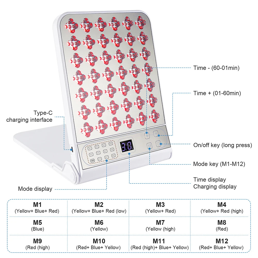 Face Body 4 Colors LED Photon Beauty Board Red Light Skin Rejuvenation LED Beauty Device Back Care LED Mask SPA Salon