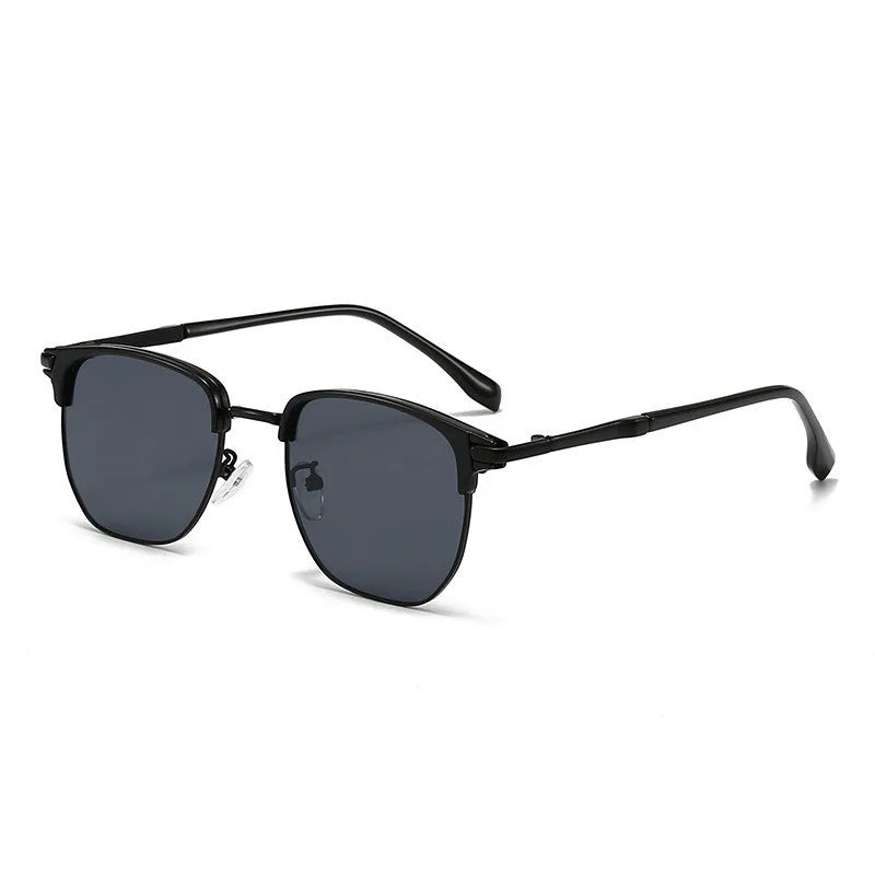 2pcs Vintage Semi-Rimless Men's Sunglasses Unisex Sunglasses Functional Line Design Protection SunglassesSuitable for Daily Wear