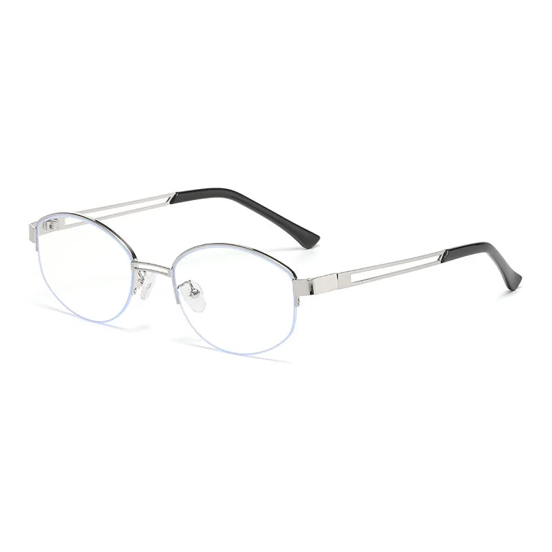 JNPCXI New Ins Popular Fashion Oval Sunglasses Women Vintage Semi-Rimless Clear Ocean Lens Shades UV400 Eyewear Men Sun Glasses