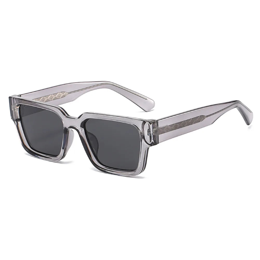 JNPCXI New Polarized Square Men Sunglasses Retro Rivets TR90 Women Gray Shades UV400 Sun Glasses