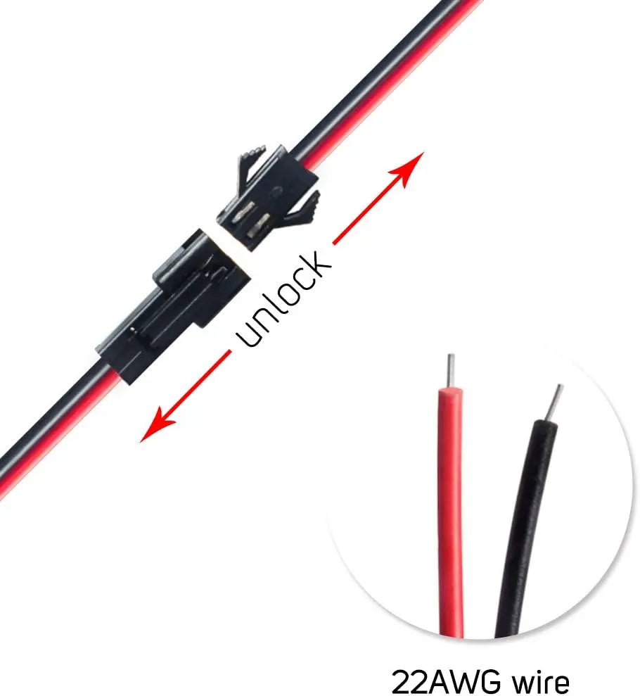 10 Pairs 2/3/4/5pin SM JST 15cm Cable Female/Male Connectors for Led Strip RGB 5050 3528 WS2801 APA02 WS2815 WS2813