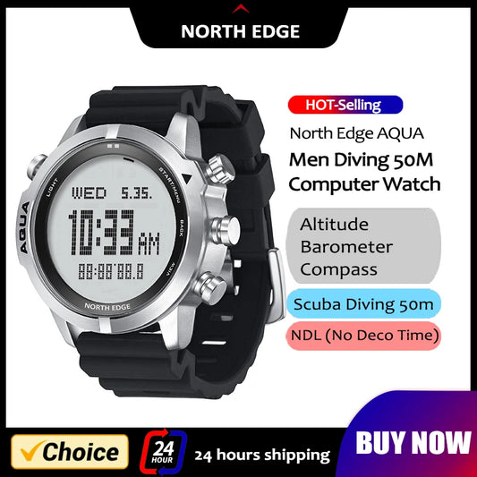 NORTH EDGE Men's Smart Watch Professional Scuba Diving Barometer Computer Watch