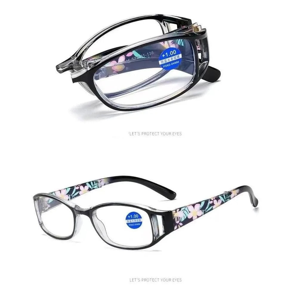 3PCS Foldable Reading Glasses for Women Anti-Blue Light Eyeglasses Men Portable Magnifier Eyewear +100 ~ +400