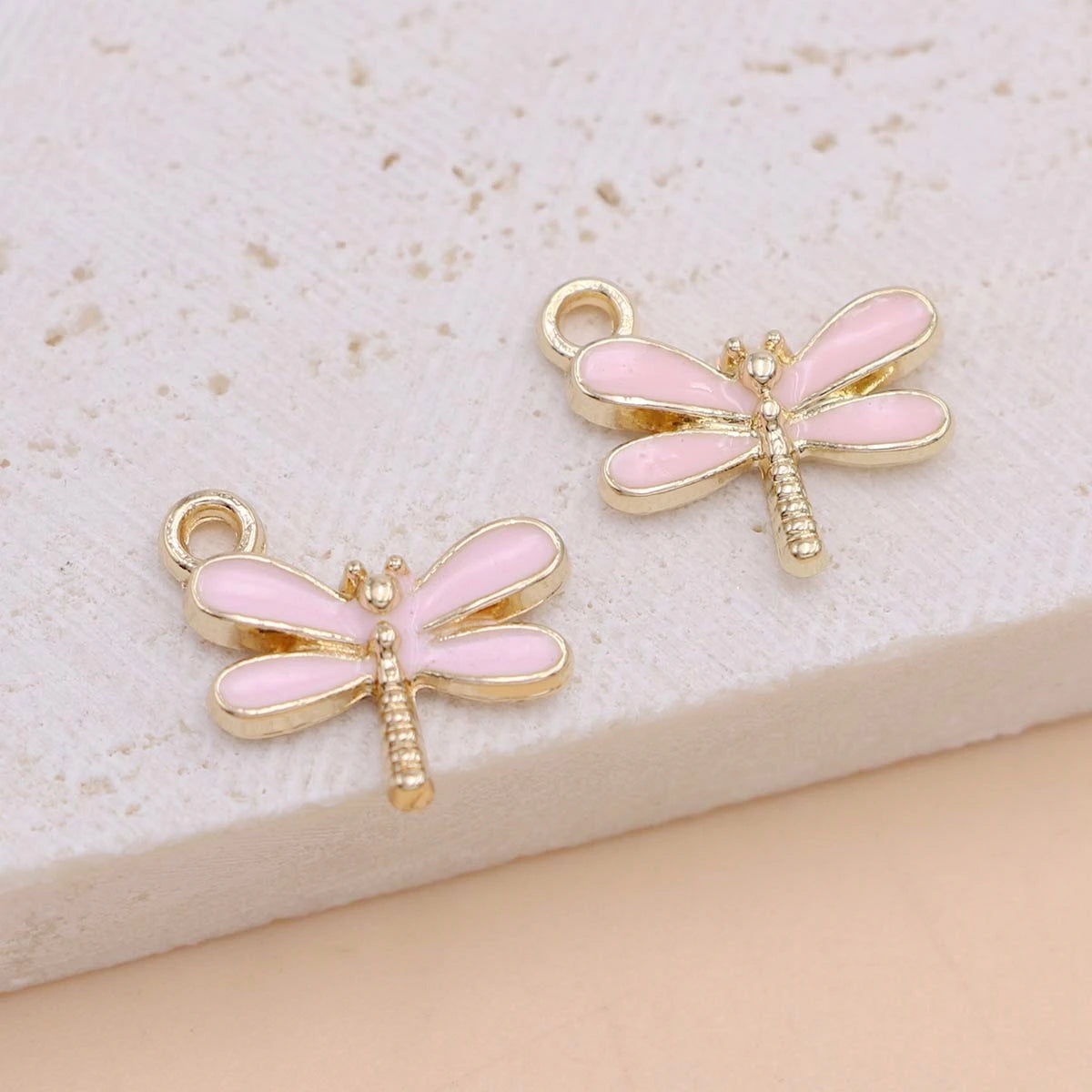 10Pcs Gold Plated Enamel Dragonfly Charms Pendant for Jewelry Making Earrings Bracelet Necklace Accessories DIY Craft Findings