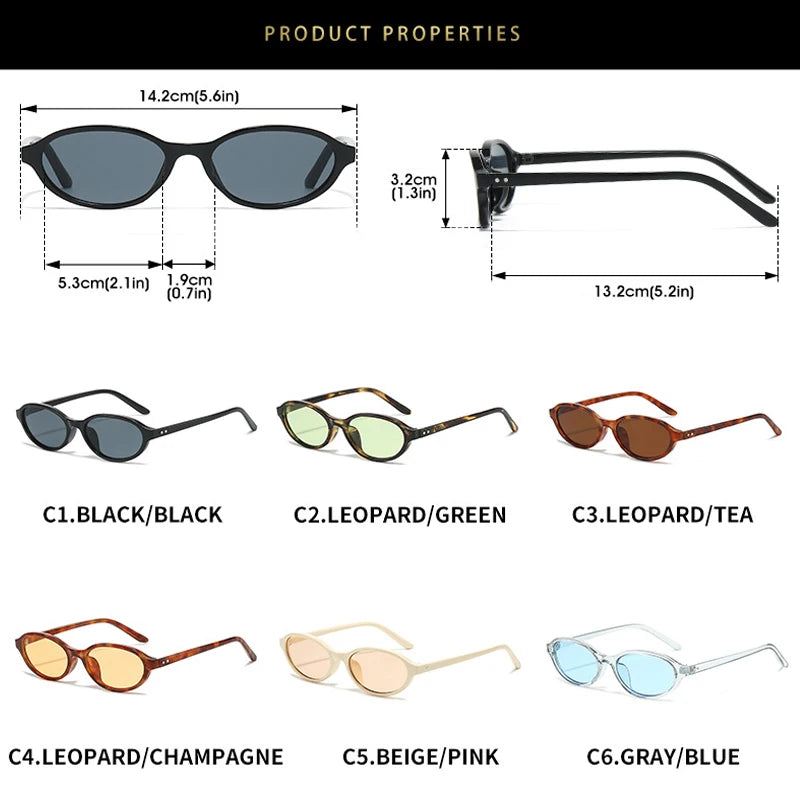 JNPCXI New Small Sunglasses Women Fashion Tea Shades UV400 Retro Rivets Men Punk Sun Glasses