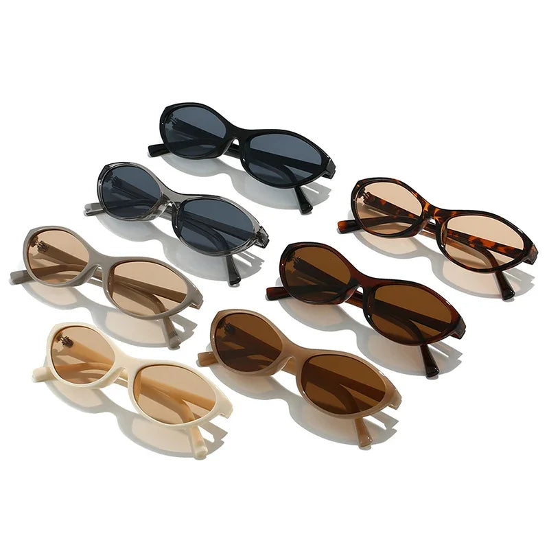 JNPCXI New Retro Cat Eye Sunglasses Shades UV400 Women Fashion Jelly Tea Sun Glasses