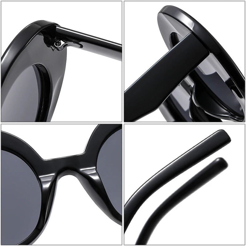 JNPCXI Fashion Oversized Women Oval Orange Colorful Sunglasses Retro Gradient Punk Men Sun Glasses