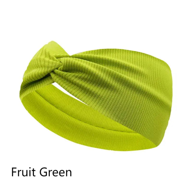 The Silky Threaded Fabric Twist Headband Yoga Workout Running Sport Elastic Hair Bands for Women's Turban Hair Wrap for Girls
