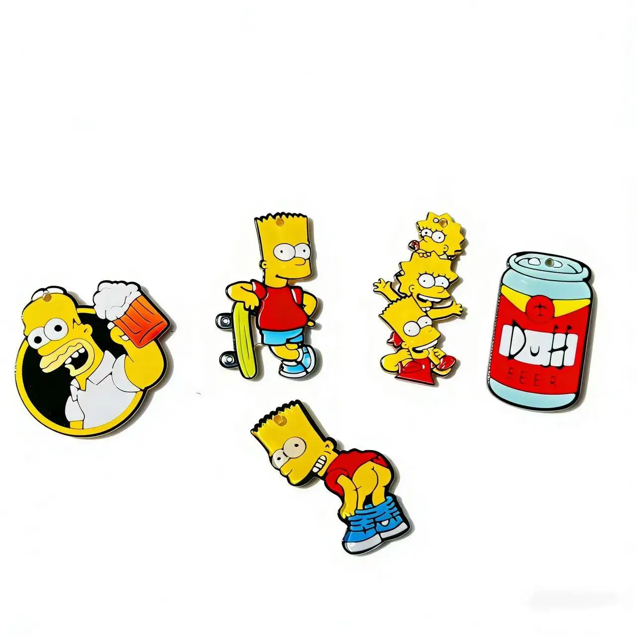 5 PCS Cute Cartoon Enamel Charms – Funny Character Pendants for Jewelry Making & Keychains