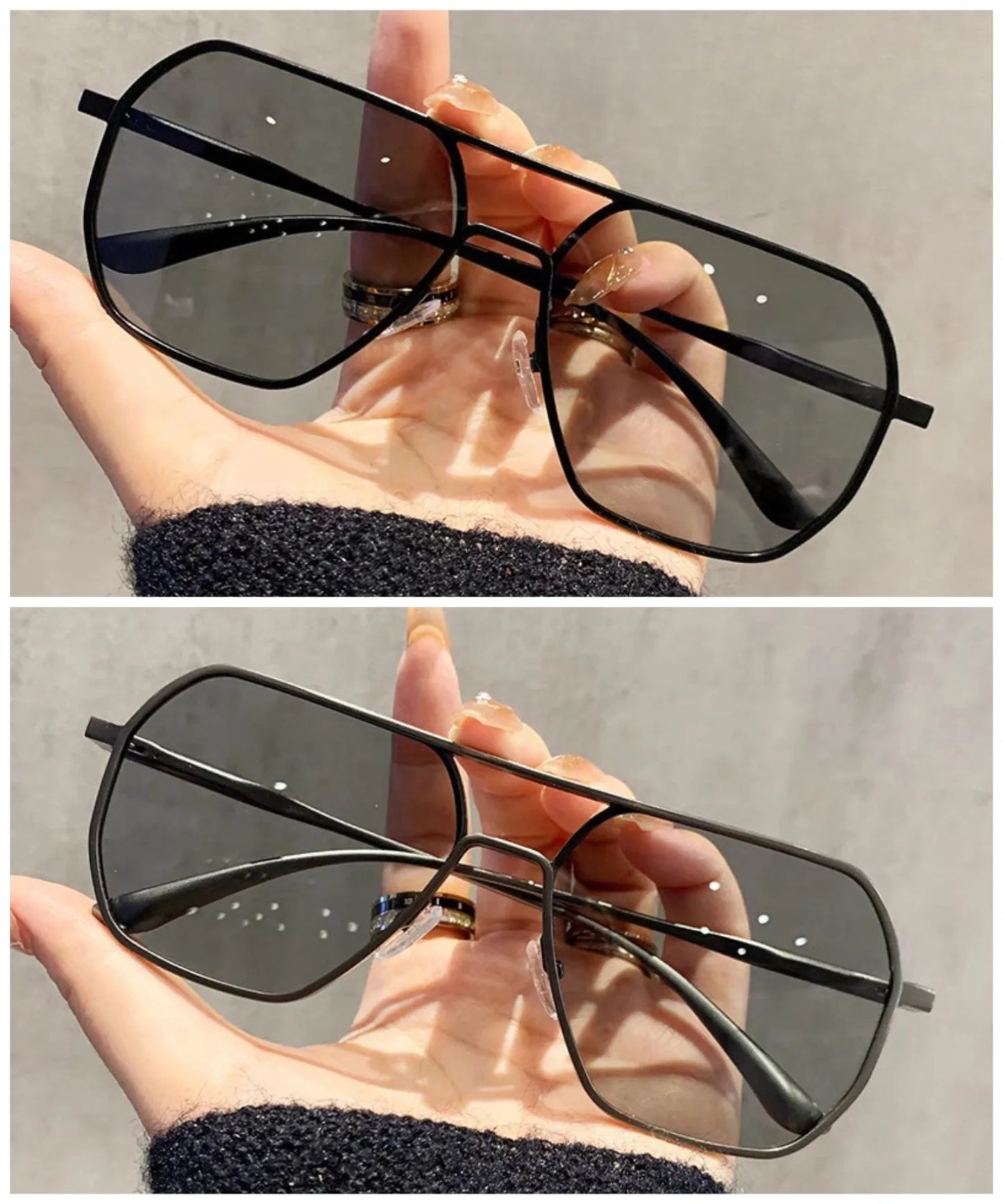 Polarized Sunglasses Men's Fishing Color-changing Sunglasses Day Night Dual-use Smart Photochromic