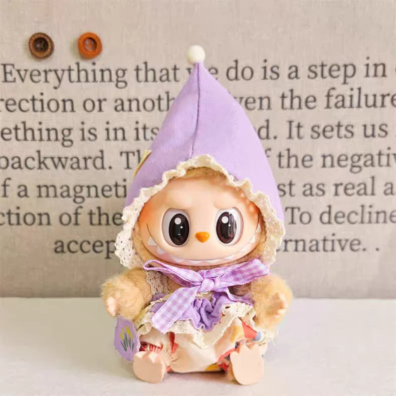 Labubu Clothes For 15-17CM I II III Labubu Outfits Mini Plush Cotton Idol Doll Universal Clothing  Party Accessories Gifts