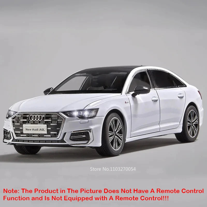 Large 1:18 RS7 A6L Alloy Diecast Model Car Toys 6 Doors Opened with Sound Light Front Wheel Steering Vehices for Boy Adult Gifts