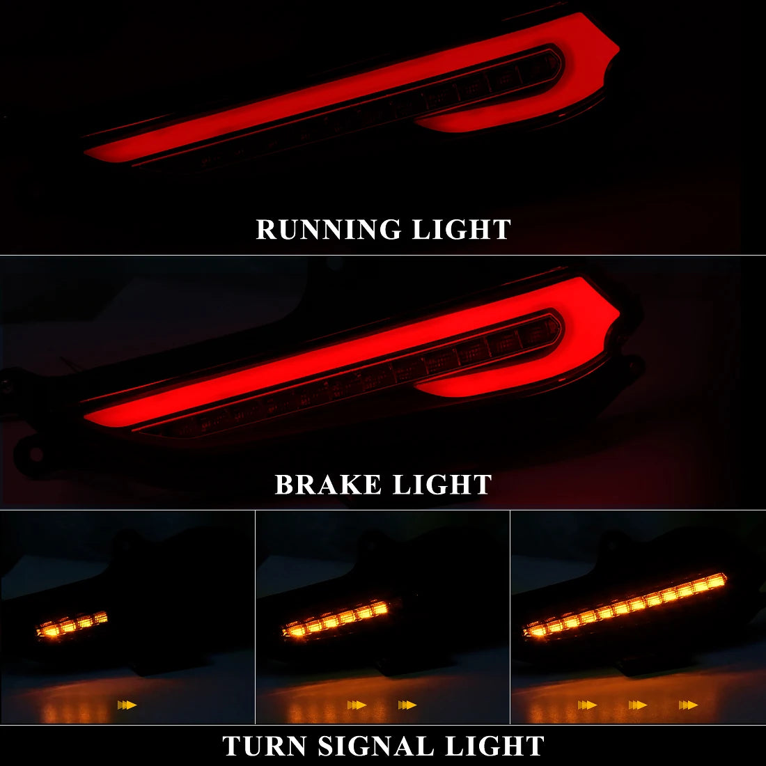 For Toyota Vios 2019 For Yaris 2017 2018 2019 LED Rear Bumper Reflector Lights Running Brake Warning Dynamic Turn Signal Lamps