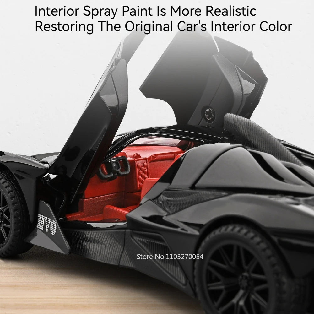1:32 Apollo EVO IE Model Toys Diecast Alloy Car Sound Light Rear Wheel Return Force Doors Opened Miniature Supercar Fashion Gift