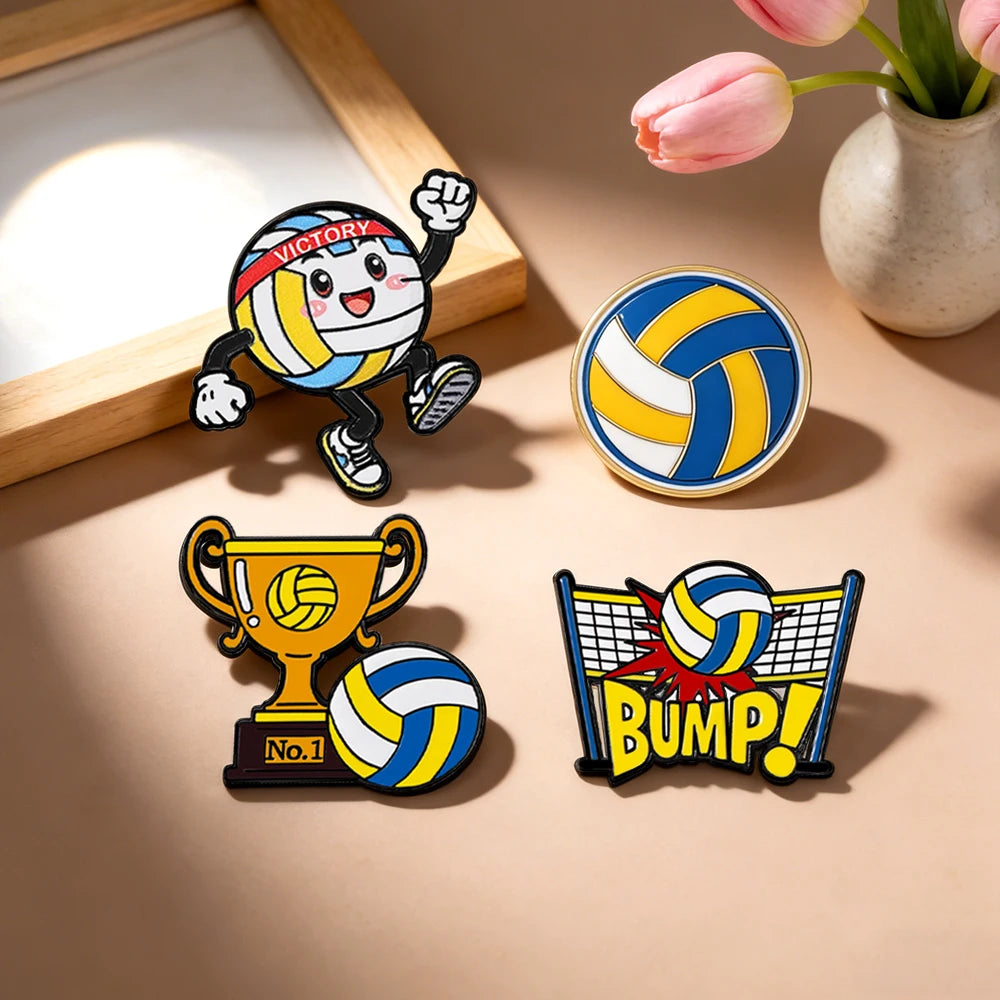 4pcs Cartoon Football Metal Brooch Lapel Pin Sport Shoe Goalkeeper Golden Trophy Soccer Creative Badge Punk Clothe Jewelry Frien