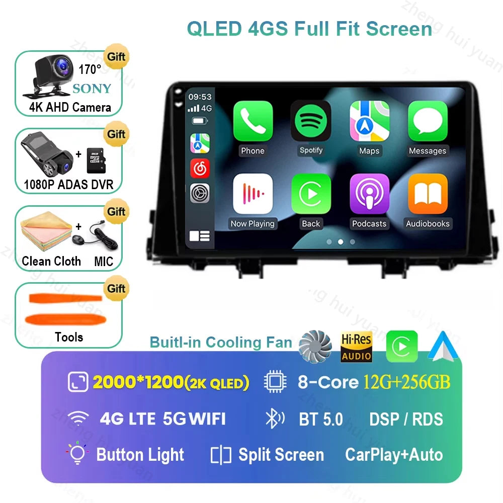 9 Inch Car Multimedia Player for KIA Morning 3 Picanto 2016 - 2018 2019 2020 Android 16 Car Stereo Car Radio GPS Carplay Auto