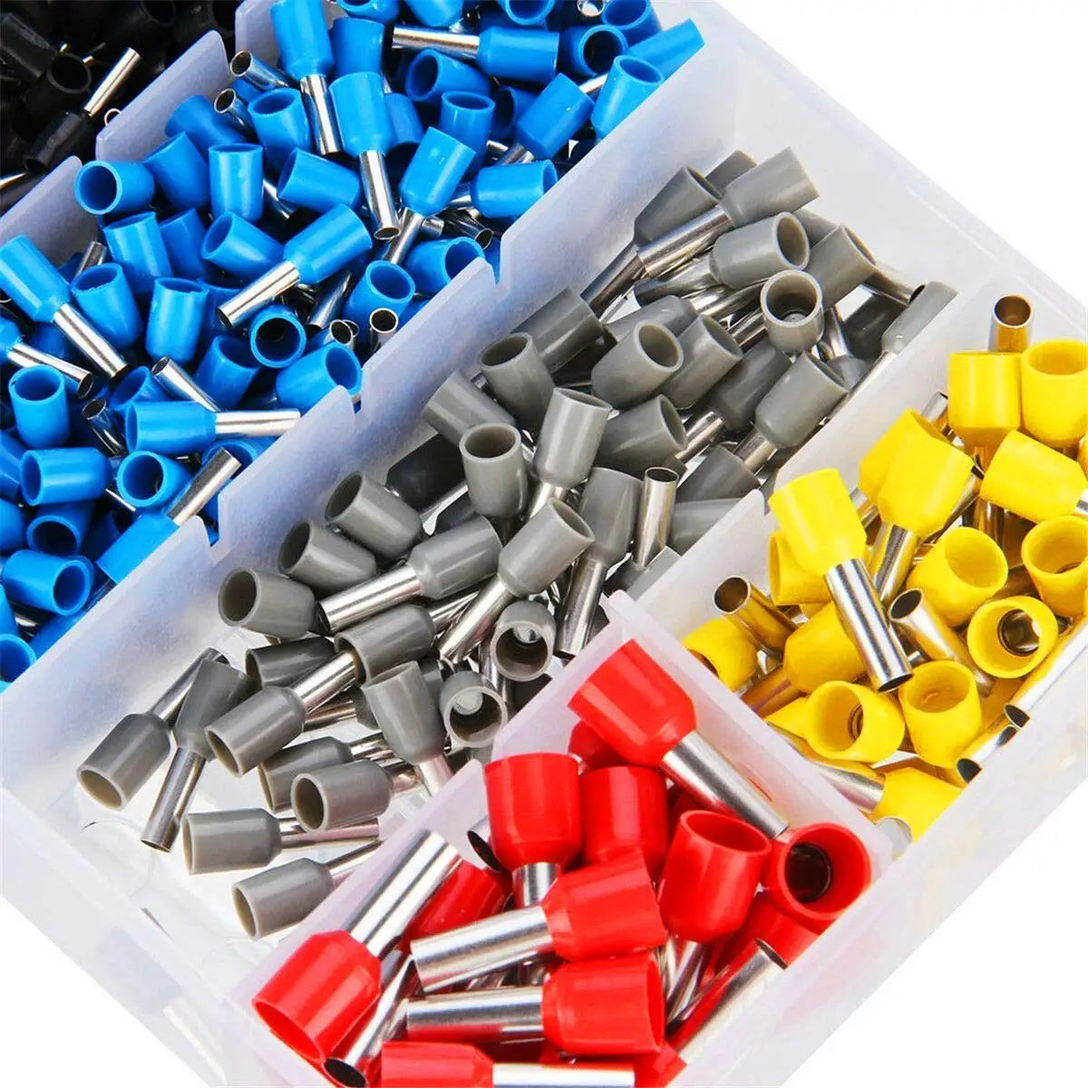 400 Pcs Durable Wire Connect Insulated Connector Crimp Terminator Cold Pressed Insulated Termina E0508 7508 1008 1510 2512 4012