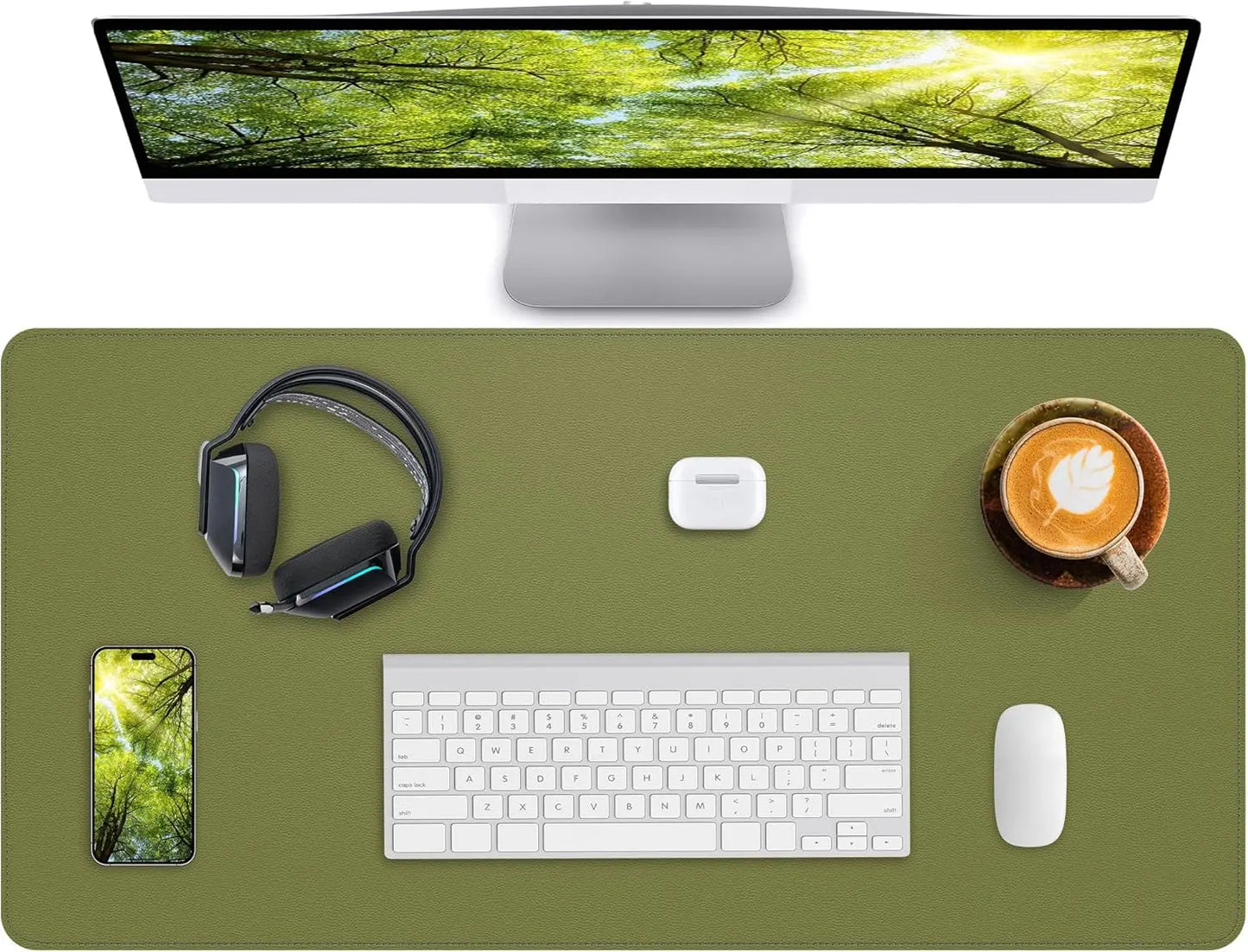 Mouse Pad Portable Mousepad Large Office Waterproof Non-slip PU Suede Stitched Edges Desk Mat Computer Keyboard Desk Pad