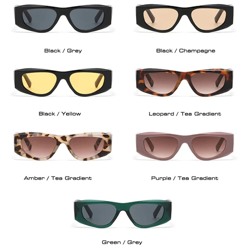JNPCXI New Irregular Square Women Sunglasses Leopard Gradient Shades UV400 Men Brand Designer Trending Punk Sun Glasses