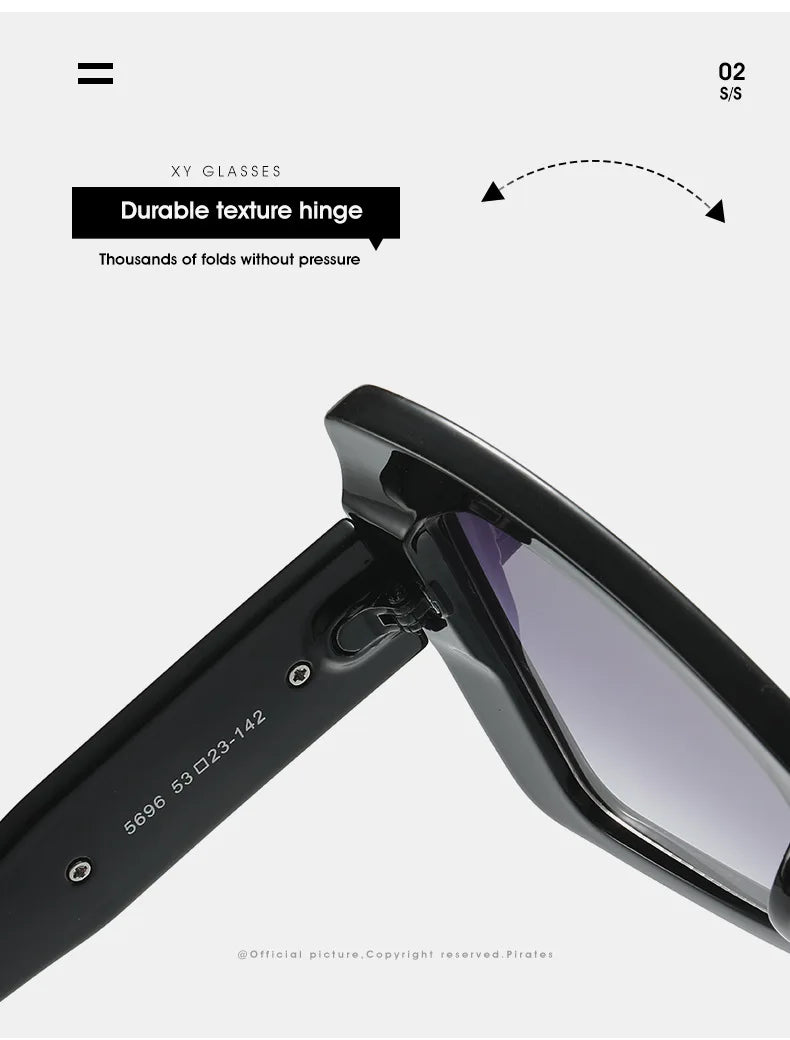 JNPCXI New Fashion Square Oversized Double Color Women Sunglasses Retro Gradient Lens Shades UV400 Men Trending Sun Glasses