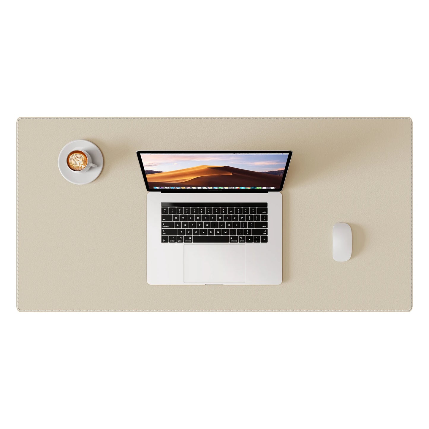 Desk Pad Protector, Mouse Pad, Office Desk Mat, Non-Slip with Stitched Edges PU Leather Desk Blotter for Office Home School