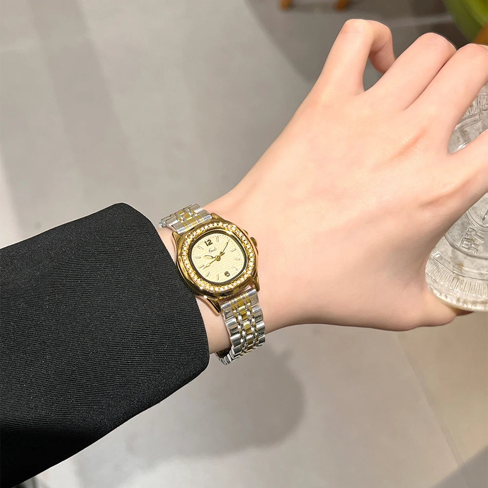 GEDI Diamond Watch Fashion Women Watches Luxury Elegant Waterproof Stainless Steel Quartz Ladies Wristwatch Gifts