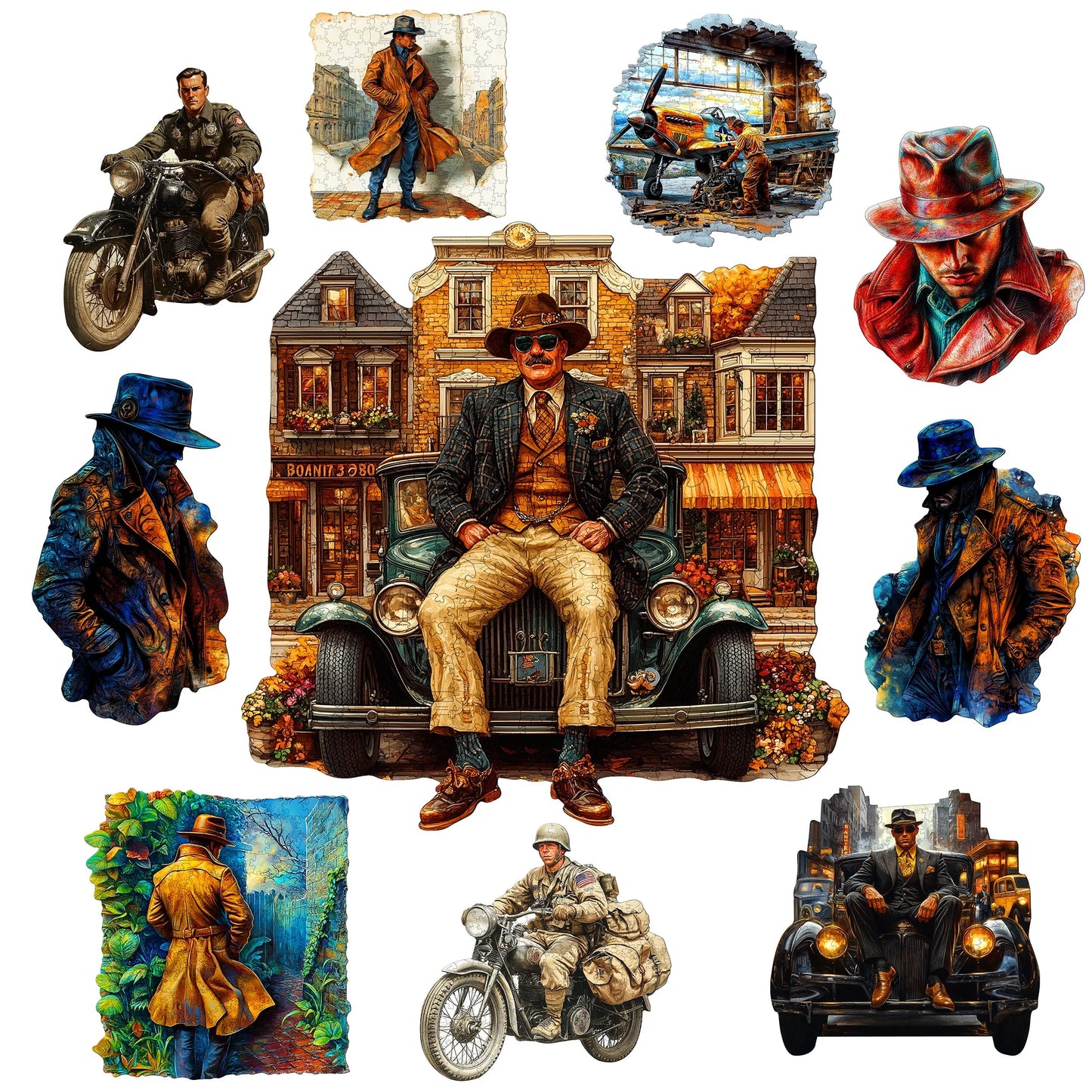 Retro Style Wooden Jigsaw Puzzle Wood Home Decor Painting Christmas and Halloween Gift Toy For Teen And Kid
