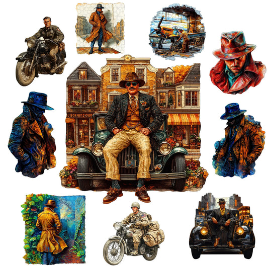Retro Style Wooden Jigsaw Puzzle Wood Home Decor Painting Christmas and Halloween Gift Toy For Teen And Kid