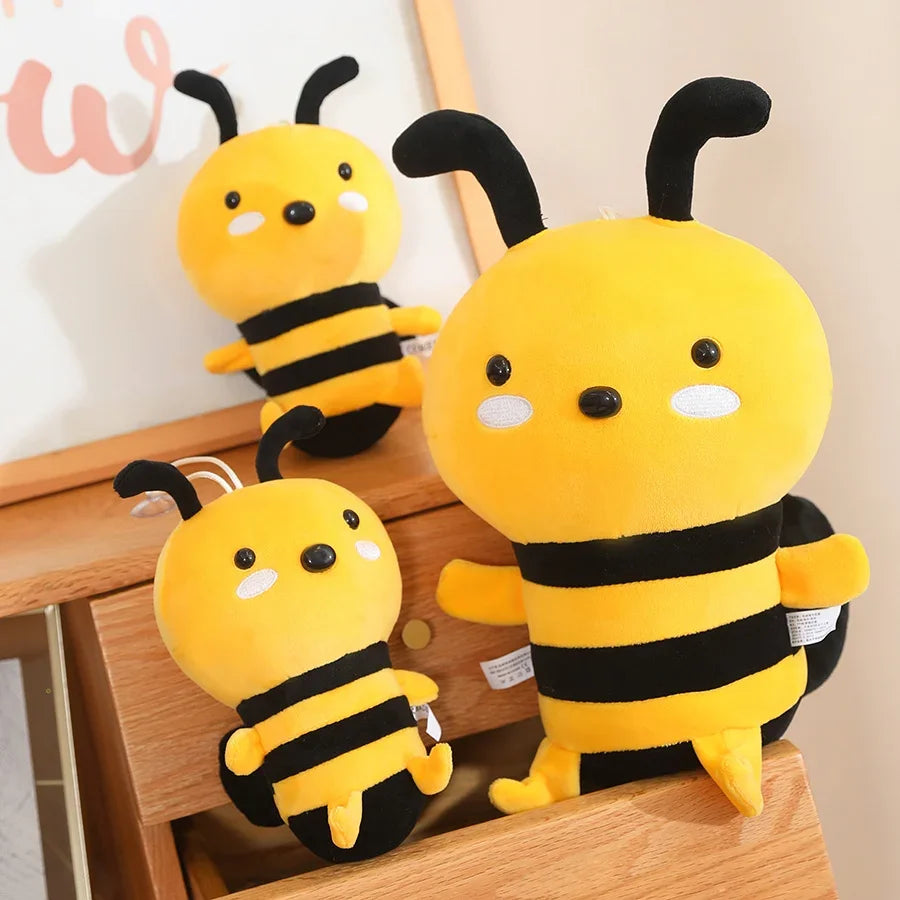 2 Sizes Lovely Cartoon Bee Plush Toys Chubby Stuffed Cute Bee Pendants Doll Kawaii Decor For Window/Door/Car Funny Gift