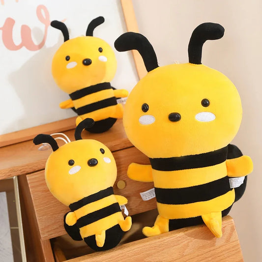 2 Sizes Lovely Cartoon Bee Plush Toys Chubby Stuffed Cute Bee Pendants Doll Kawaii Decor For Window/Door/Car Funny Gift