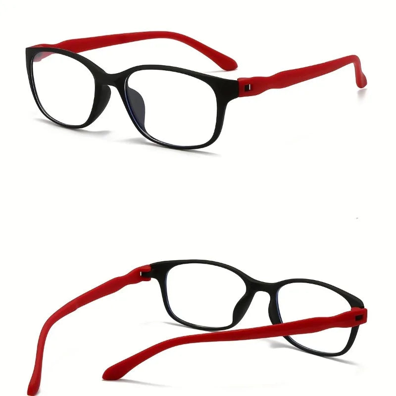 A Pair of Rectangular Frame Gradient Glasses, Anti Slip Blue Light Shielding Suitable for Office and Casual Wear