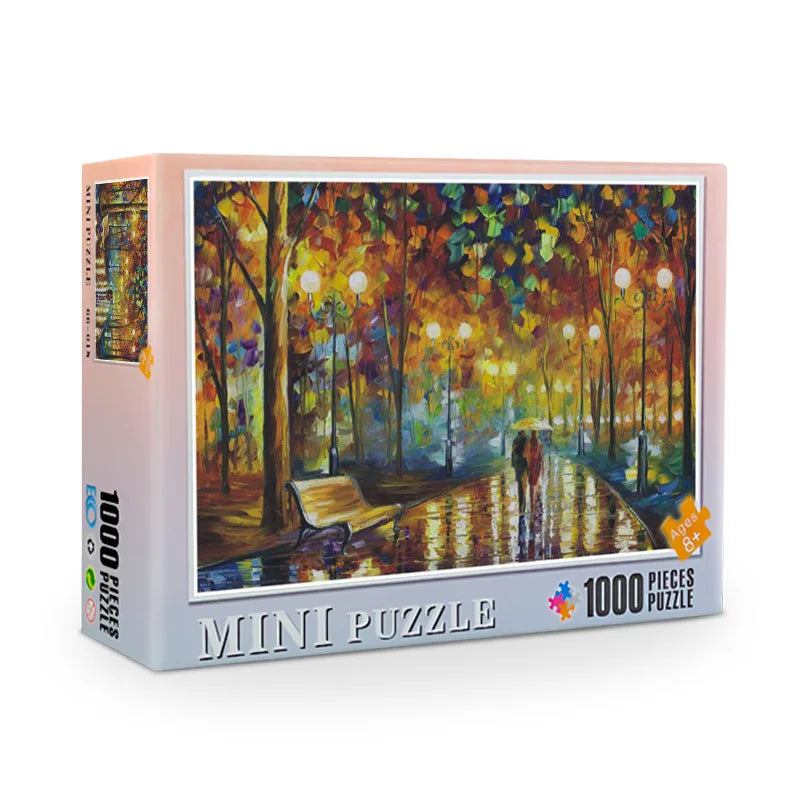 38*26cm Mini Jigsaw Puzzle 1000pcs for Adults Famous Painting Landscape Toy Family Game Home Decoration Festival Present
