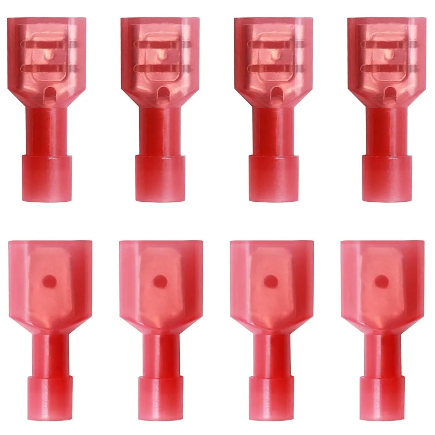 100Pcs Nylon Spade Quick Disconnect Connectors Kit, Electrical Insulated Terminals, Male and Female Spade Wire Crimp Terminal