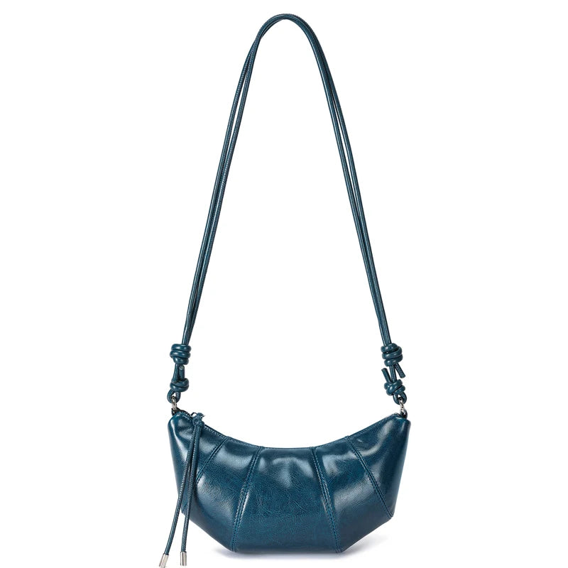 2026 new women's Mini cowhide leather Crossbody handbag luxury designer Lady commuting Shoulder Bag Oil Wax Leather Cowhorn bag