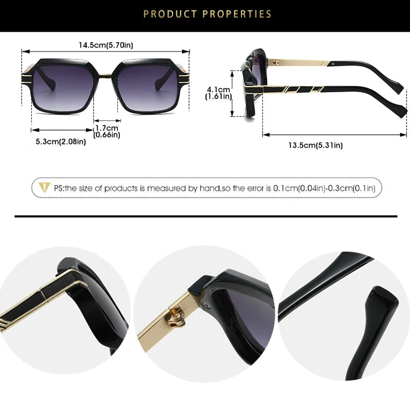JNPCXI New Men Vintage Square Sunglasses Fashion Retro Sun Glasses Luxury Brand Design Shades Eyewear Women Goggles