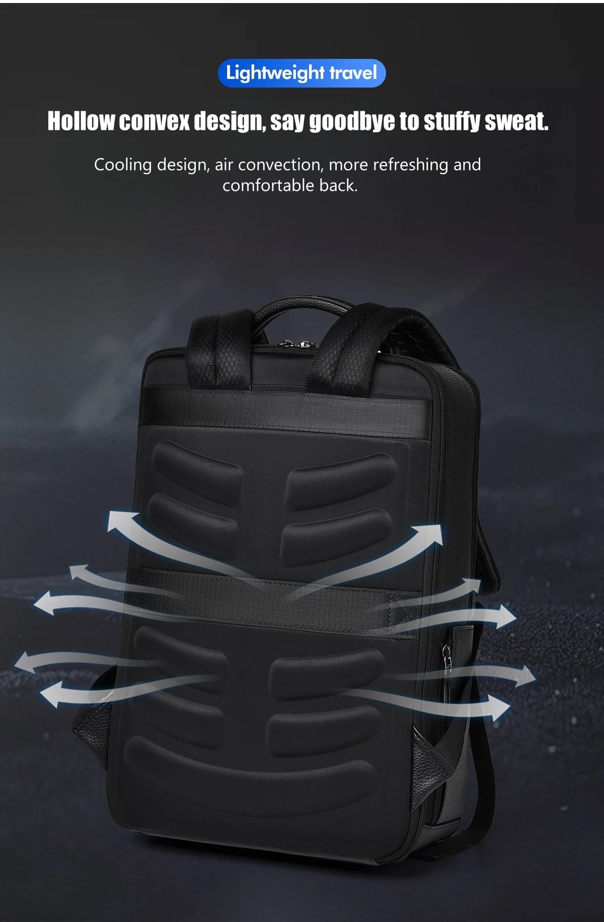 JEEP BULUO Men'Genuine Leather Business Backpacks Black Casual 15.6" Laptop bag