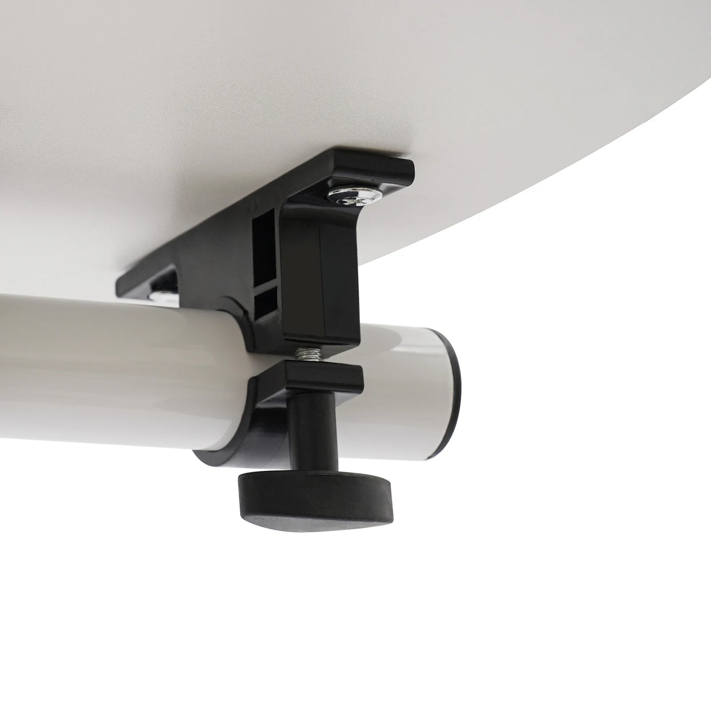 White Carbon Steel Adjustable Laptop Desk Stand With 360° Swivel Wheels w/Brakes