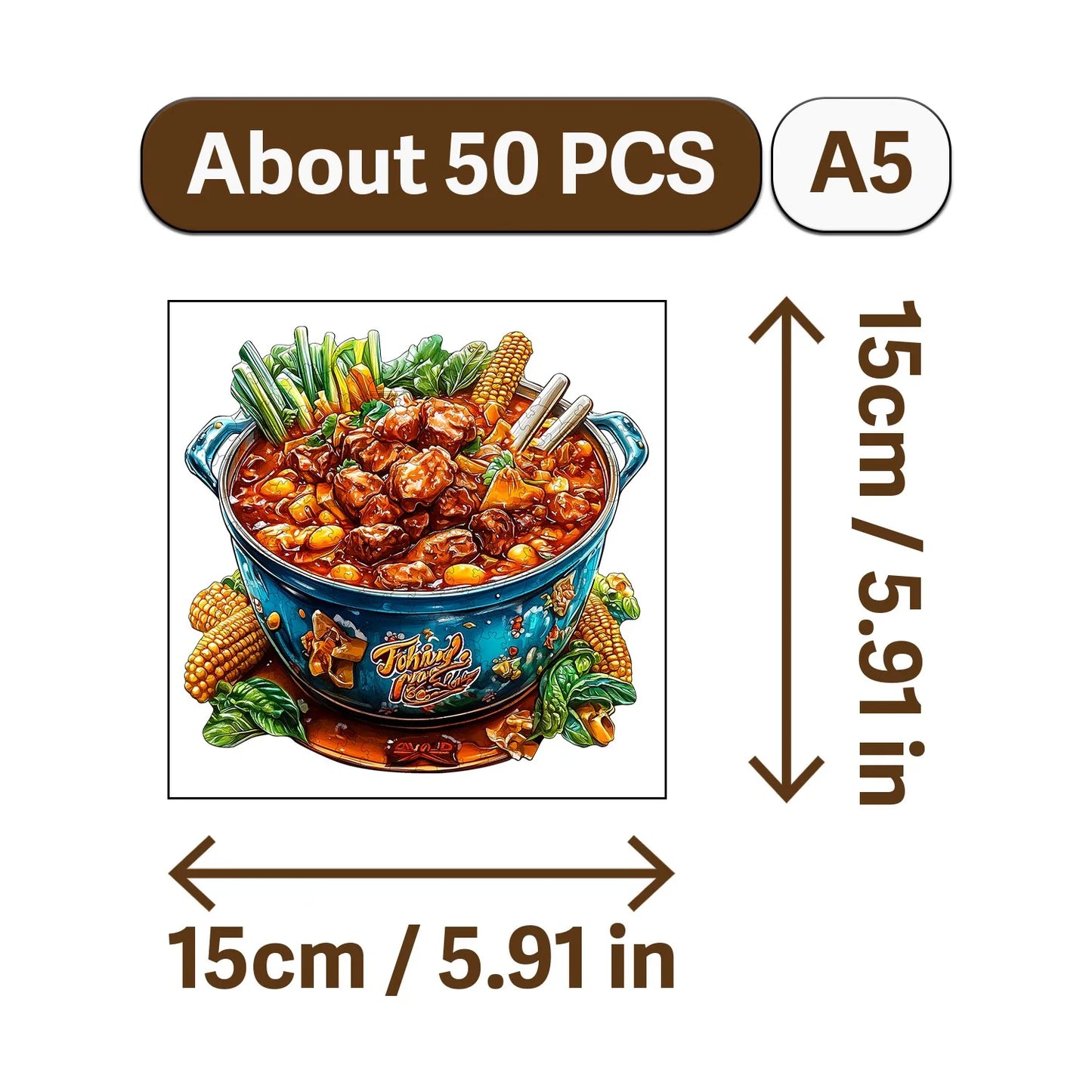 Crown and Cuisine Theme Wooden Jigsaw Puzzle Wood Home Decor Painting Christmas and Halloween Gift Toy For Teen And Kid