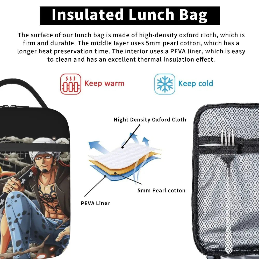 One Piece Monkey D Luffy Anime Insulated Lunch Thermal Bag Work School Bag M12