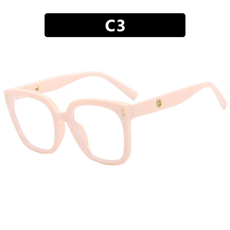 JNPCXI New Square Glasses Frame for Women Anti-Blue Ray Fashion Lady's Myopia Glasses Prescription Computer Glasses