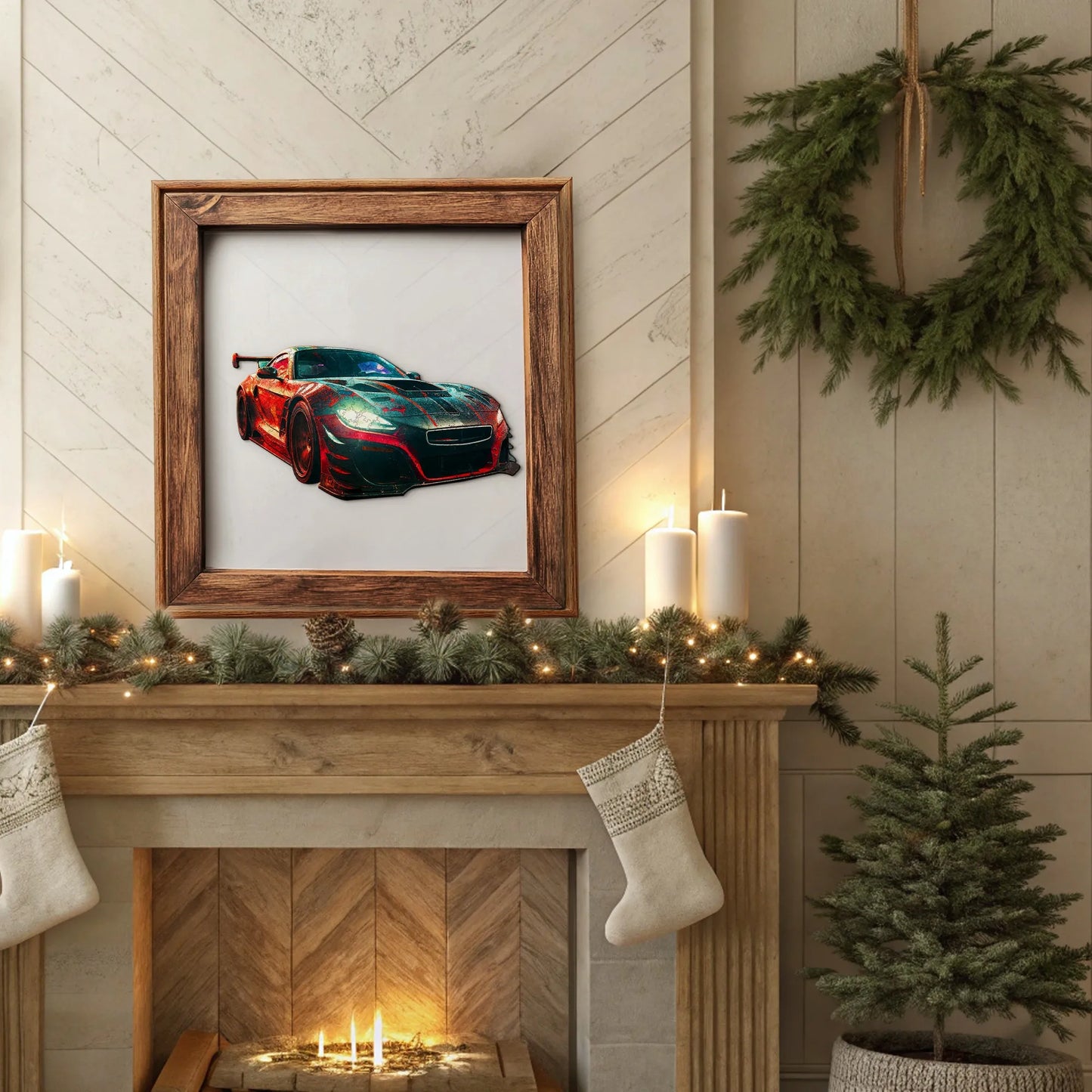 Classic Racing Car Wooden Jigsaw Puzzle Unique Shaped Wooden Decoration Christmas and Halloween Gift Toy For Teen And Kid