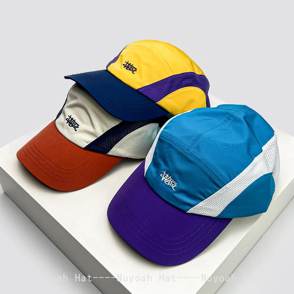 New Men Women Color Block Quick-dry Embroidered Letters Baseball Hats Sunshade Outdoor Versatile Peaked Caps ins Fashion Sports