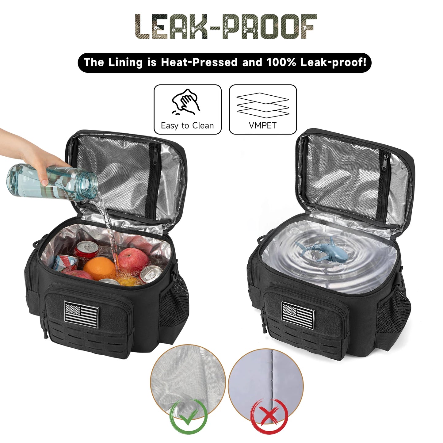 Outdoor Tactical Thermal Cooler Bag Lunch Box Heavy Duty Leakproof Insulated