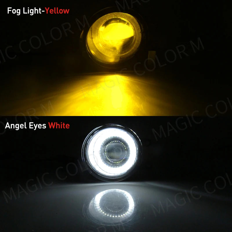 2 Pcs Angel Eye Fog Light For Toyota Highlander Kluger Avalon Prius C-HR CHR Estima 4Runner Car LED Len DRL Daytime Running Lamp